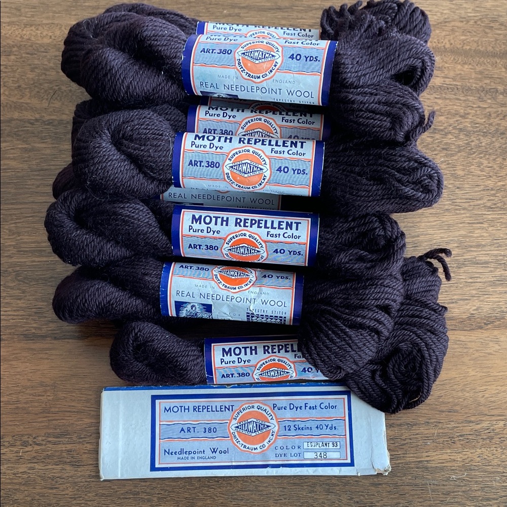 Moth Repellent Needlepoint Wool Yarn ,made in England, lot of 15 Skeins